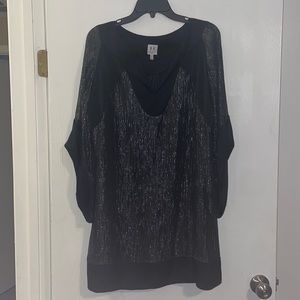 Size 6 HALSTON Heritage Cocktail Dress - BLACK, Long Sleeve